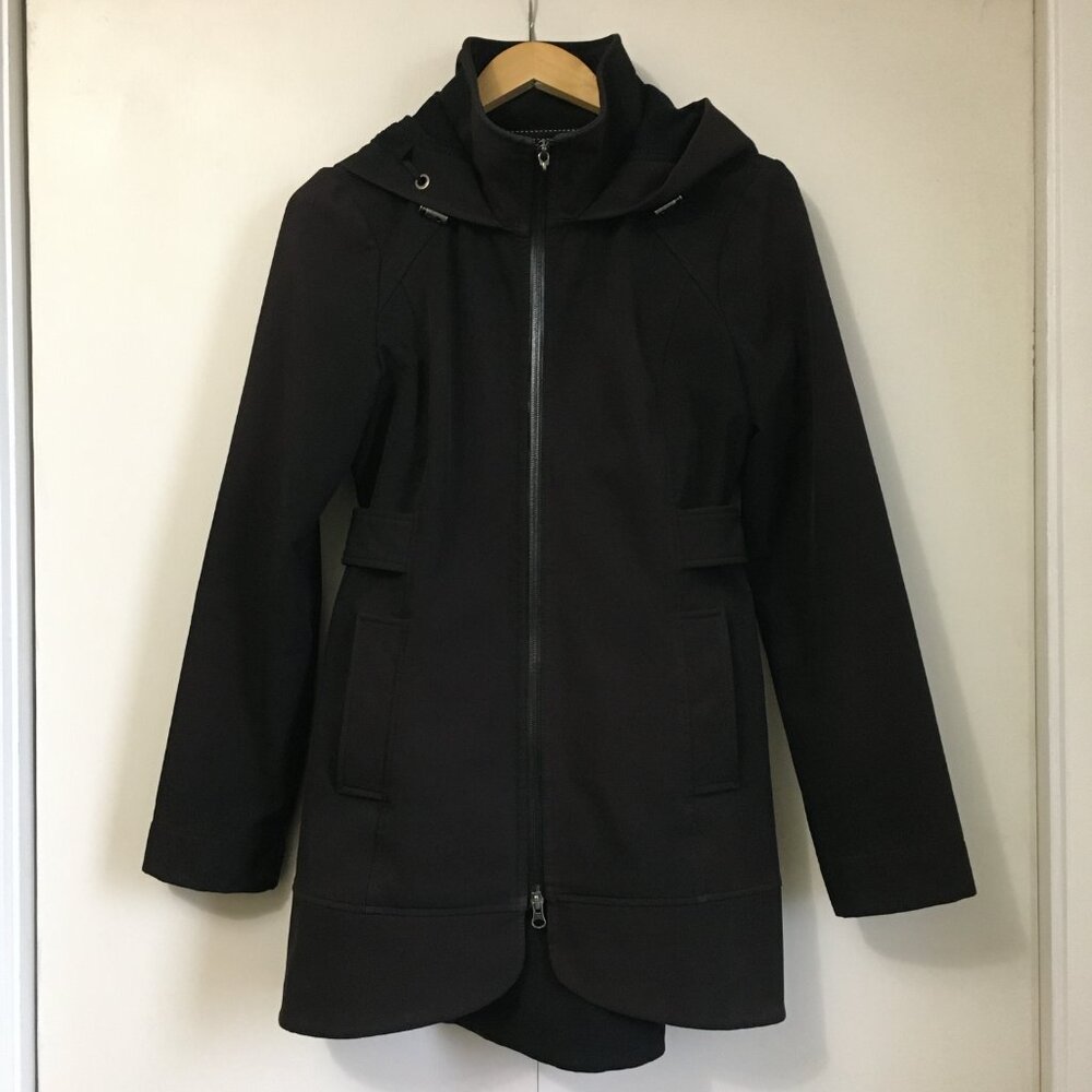 3Stones Vancouver Black Flattering Fitted Hooded Utility Jacket Medium